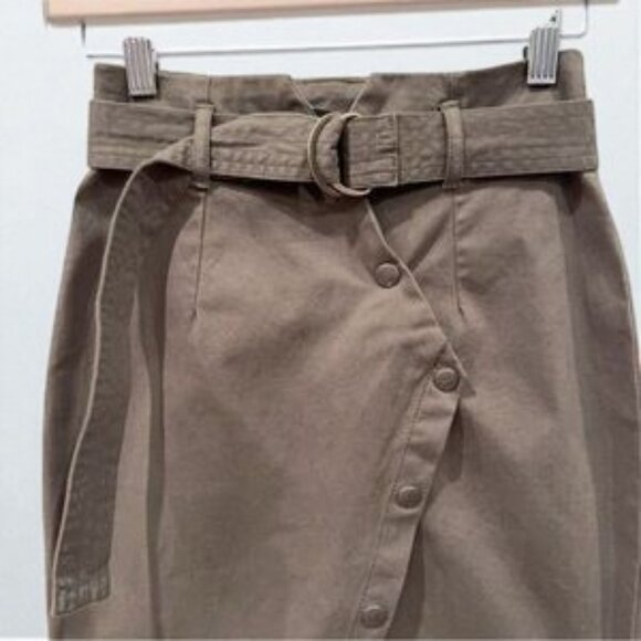 NWT The Fifth Label The Quest Cotton High Waist Skirt Deep Khaki Green - Picture 5 of 7